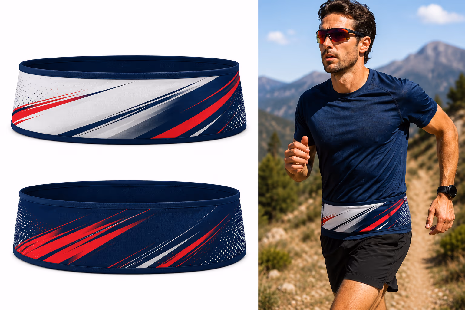 Riñonera running personalizada 4 bolsillos en colores de club — Nakara